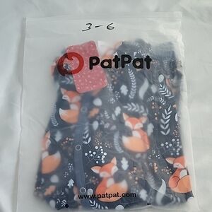 PatPat Fox Print Baby Onesie in Orange and White